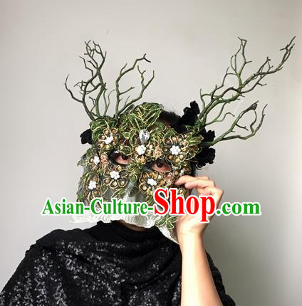 Halloween Handmade Face Mask Fancy Ball Catwalks Masks Christmas Exaggerated Feather Masks