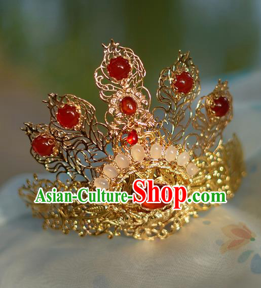 China Ancient Hair Accessories Hanfu Golden Tuinga Hair Crown Chinese Classical Hairpins for Women