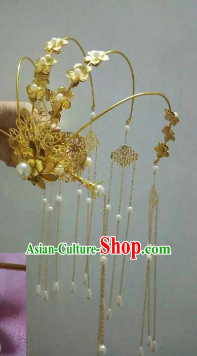 China Ancient Hair Accessories Hanfu Princess Phoenix Coronet Chinese Classical Tassel Hairpins for Women