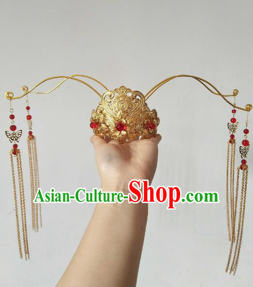 China Ancient Hair Accessories Hanfu Princess Golden Phoenix Coronet Chinese Classical Hairpins for Women