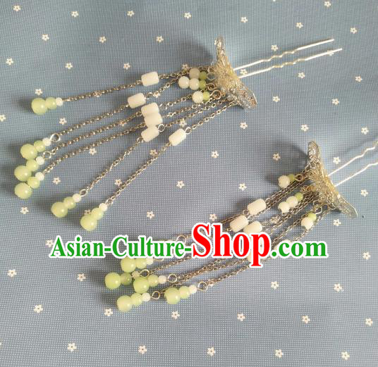 China Ancient Hair Accessories Hanfu Princess Butterfly Tassel Hair Clips Chinese Classical Hairpins for Women