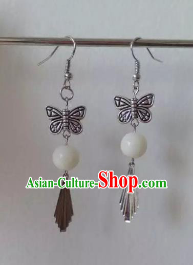 China Ancient Palace Accessories Earrings Chinese Traditional Jewelry Hanfu Butterfly Eardrop for Women