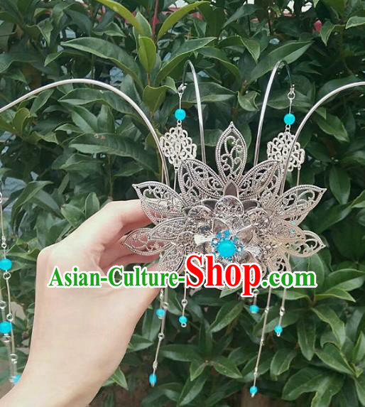 China Ancient Hair Accessories Chinese Traditional Phoenix Coronet Tassel Hairpins for Women