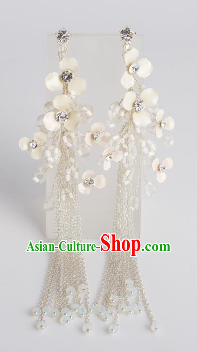 Bride Hair Accessories Princess Flowers Earrings Classical Wedding Eardrop for Women