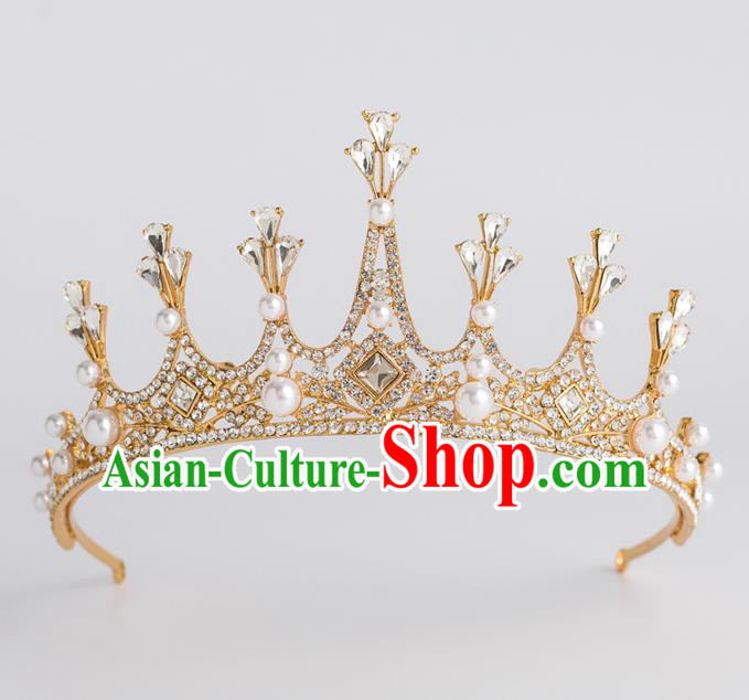 Baroque Bride Hair Accessories Classical Wedding Royal Crown Princess Imperial Crown Headwear for Women