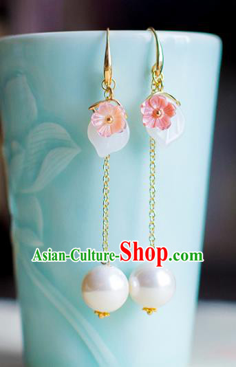 Chinese Ancient Bride Classical Accessories Earrings Wedding Jewelry Hanfu Eardrop for Women