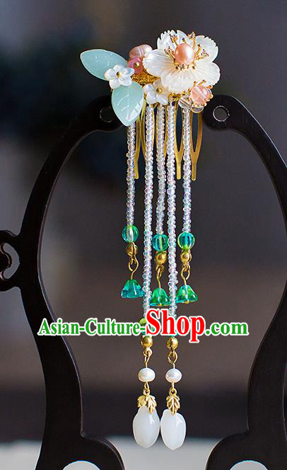 Chinese Traditional Palace Hair Accessories Xiuhe Suit Tassel Hair Comb Ancient Hairpins for Women