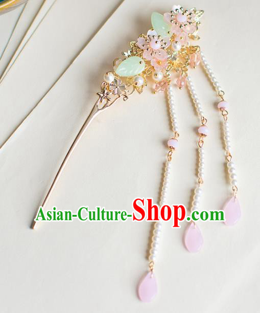 Chinese Traditional Palace Hair Accessories Xiuhe Suit Pearls Tassel Hair Clips Ancient Hairpins for Women