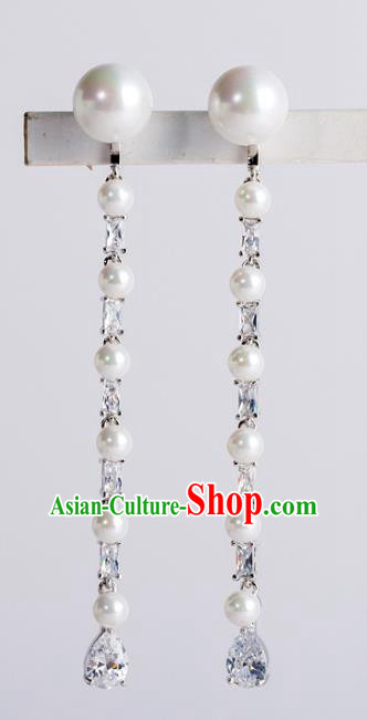 Bride Classical Accessories Pearls Exaggerated Earrings Wedding Jewelry Tassel Eardrop for Women