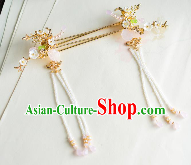 Chinese Traditional Palace Hair Accessories Shell Step Shake Ancient Xiuhe Suit Hairpins for Women