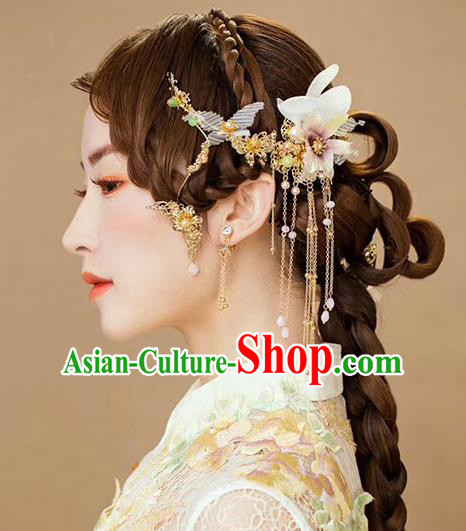 Chinese Traditional Palace Hair Accessories Hair Stick Ancient Xiuhe Suit Hairpins Complete Set for Women