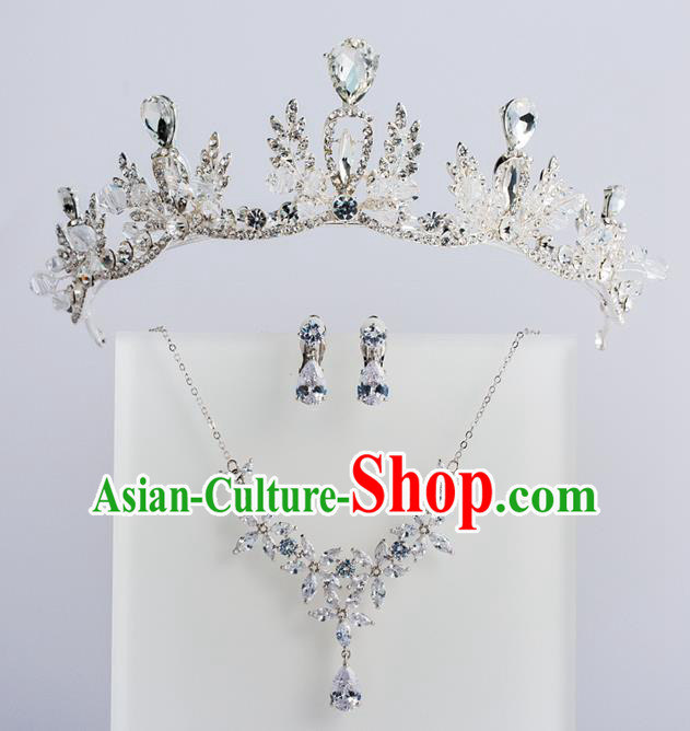 Baroque Princess Royal Crown Bride Classical Hair Accessories Wedding Crystal Imperial Crown for Women