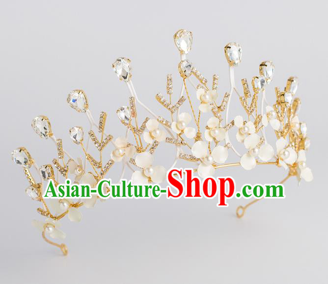 Baroque Princess Golden Royal Crown Bride Classical Hair Accessories Wedding Crystal Imperial Crown for Women