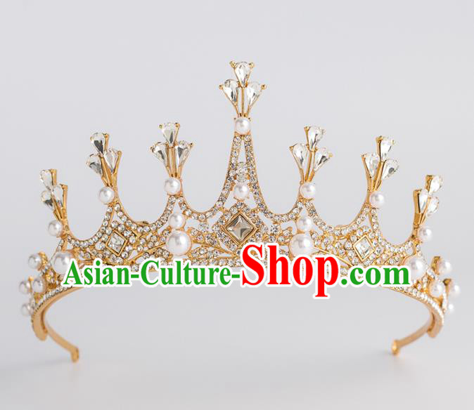 Baroque Princess Golden Royal Crown Bride Classical Hair Accessories Wedding Imperial Crown for Women