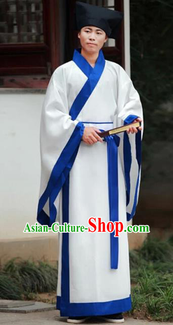 Chinese Han Dynasty Scholar Traditional Hanfu Ancient Swordsman Costume for Men