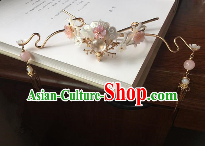 Traditional Handmade Chinese Ancient Hairdo Crown Classical Hair Accessories Tassel Hairpins for Women