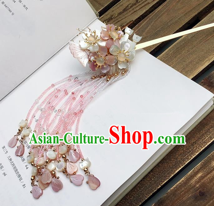 Traditional Handmade Chinese Ancient Classical Hair Accessories Flowers Butterfly Tassel Hairpins for Women