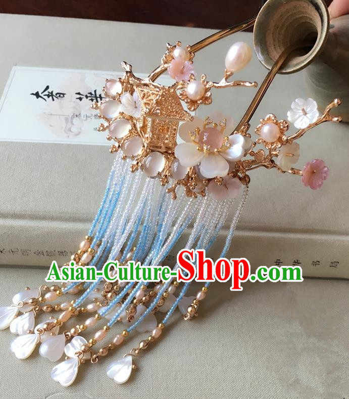 Traditional Handmade Chinese Ancient Classical Hair Accessories Hairpins Tassel Step Shake for Women