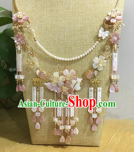 Traditional Handmade Chinese Ancient Classical Accessories Hanfu Tassel Necklace for Women