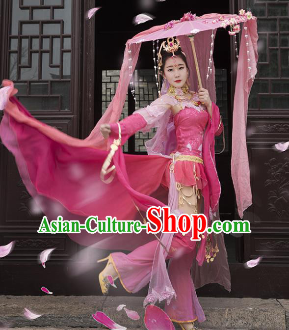 Chinese Ancient Palace Lady Dance Costume Cosplay Female Knight-errant Dress Hanfu Clothing for Women