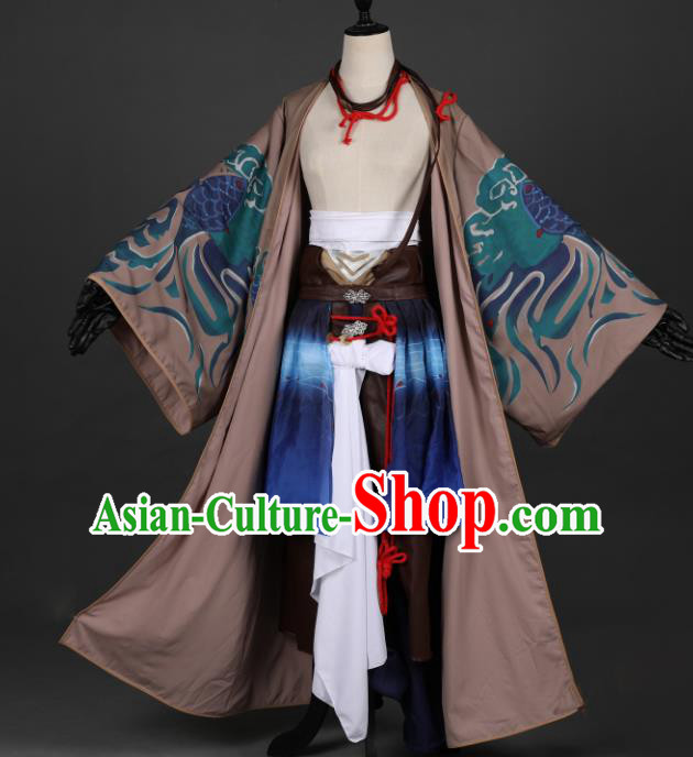 Traditional Chinese Ancient Military Officer Costume Cosplay Swordsman Hanfu Clothing for Men