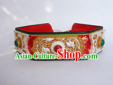 Chinese Traditional Zang Nationality Waist Accessories, China Tibetan Ethnic Waistband Belts for Men