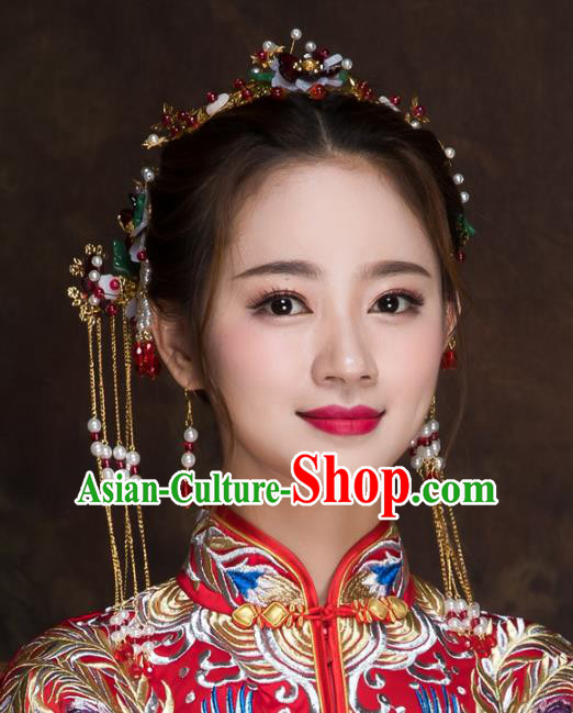 Chinese Traditional Handmade Wedding Hair Accessories, China Ancient Bride Phoenix Coronet Hairpins for Women
