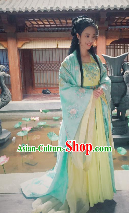 Chinese Ancient Northern and Southern Dynasties Nobility Lady Hanfu Dress Replica Costumes for Women