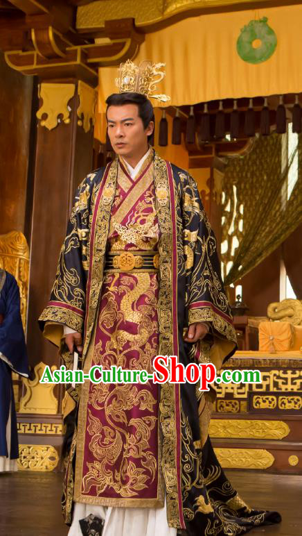 Chinese Ancient Emperor Costume Northern and Southern Dynasties Monarch Replica Costumes for Men