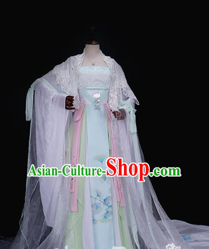 Traditional Chinese Tang Dynasty Palace Princess Costume Ancient Imperial Concubine Embroidered Hanfu Dress for Women