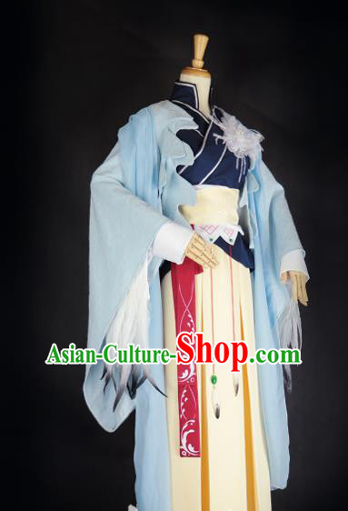 Chinese Ancient Cosplay Swordswoman Hanfu Dress Han Dynasty Taoist Nun Costume for Women