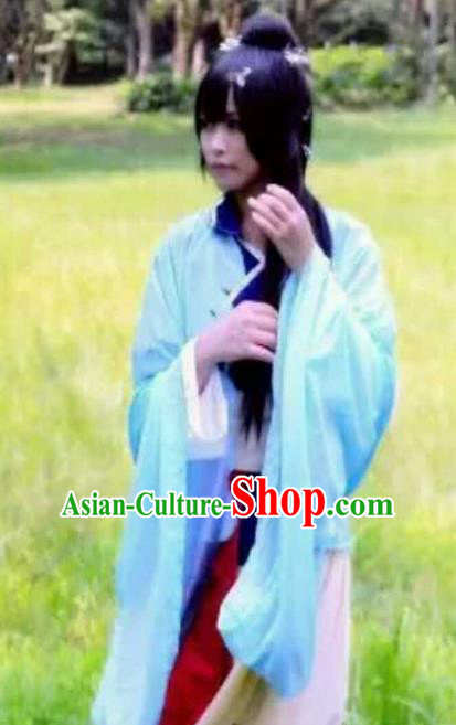 Chinese Ancient Knight-errant Embroidered Costume Swordsman Taoist Clothing for Men