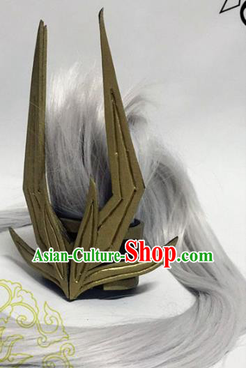 Chinese Traditional Handmade Swordsman Hair Accessories Ancient Knight Hairdo Crown Headwear for Men