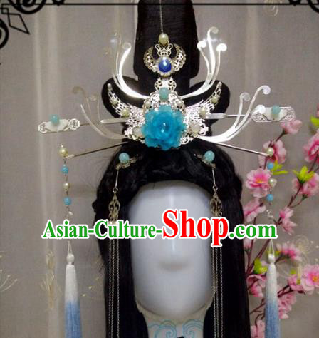 Chinese Traditional Handmade Princess Hair Accessories Ancient Hairpins Phoenix Coronet Headwear for Women