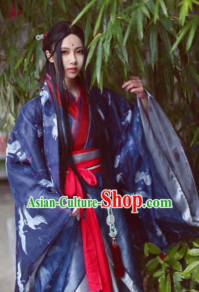 Chinese Ancient Music Master Costume Cosplay Swordsman Clothing Jin Dynasty Nobility Childe Costumes for Men