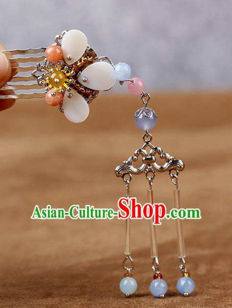 Chinese Traditional Handmade Hair Accessories Ancient Hairpins Hanfu Tassel Hair Comb for Women