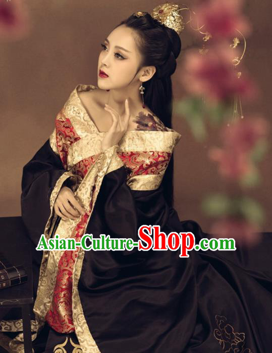 Traditional Chinese Ancient Imperial Consort Costume Tang Dynasty Imperial Concubine Embroidered Clothing and Headpiece for Women