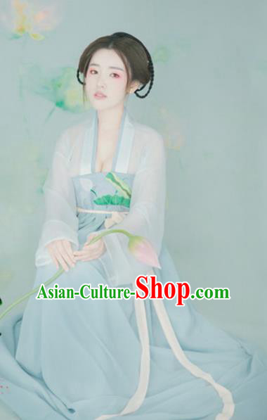 Traditional Chinese Ancient Palace Lady Dress Tang Dynasty Princess Embroidered Costume for Women