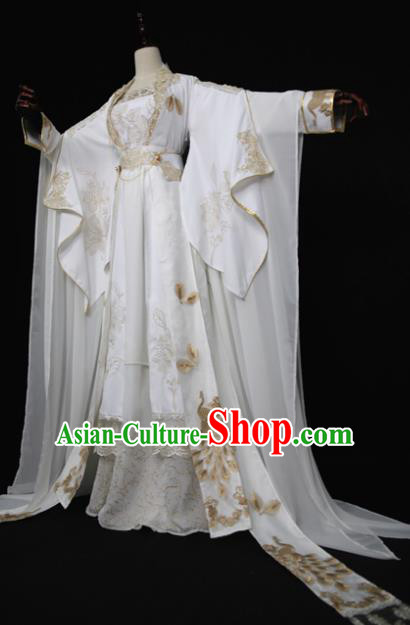 Chinese Ancient Cosplay Queen Costume Han Dynasty Princess Embroidered Hanfu Dress for Women