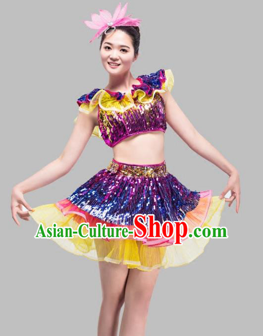 Top Grade Stage Performance Jazz Dance Costume Chorus Modern Dance Bubble Dress for Women