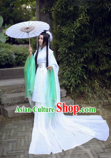 Chinese Ancient Cosplay Swordswoman Embroidered Costume Fairy Princess Hanfu Dress for Women