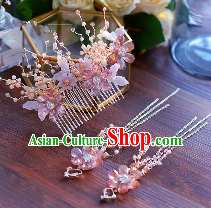 Chinese Traditional Handmade Hair Accessories Ancient Hair Comb and Earrings for Women