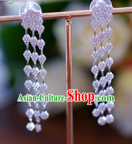 Top Grade Handmade Jewelry Accessories Ancient Zircon Tassel Earrings for Women