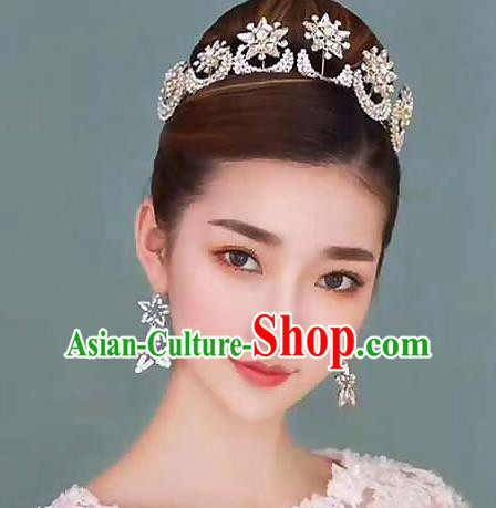 Handmade Baroque Style Hair Jewelry Accessories Bride Crystal Moon Royal Crown Princess Imperial Crown for Women