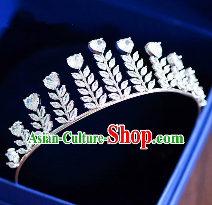 Top Grade Handmade Baroque Crystal Royal Crown Hair Jewelry Accessories Bride Zircon Imperial Crown for Women