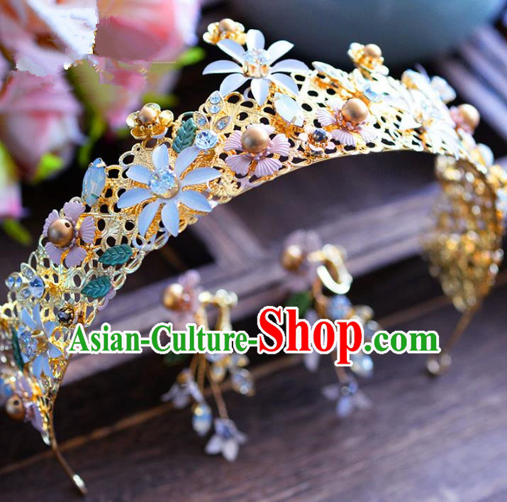 Top Grade Handmade Baroque Hair Accessories Bride Royal Crown Headwear for Women