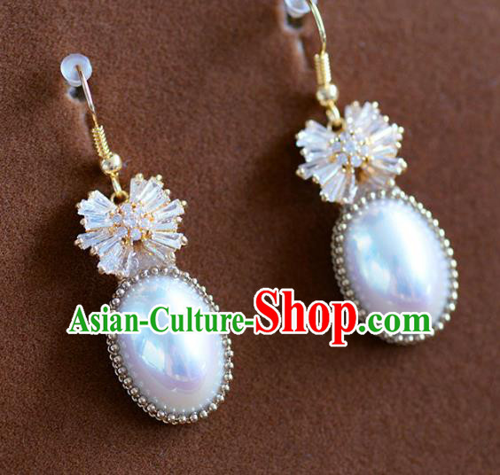 Top Grade Handmade Wedding Earrings Accessories Bride Pearl Eardrop for Women