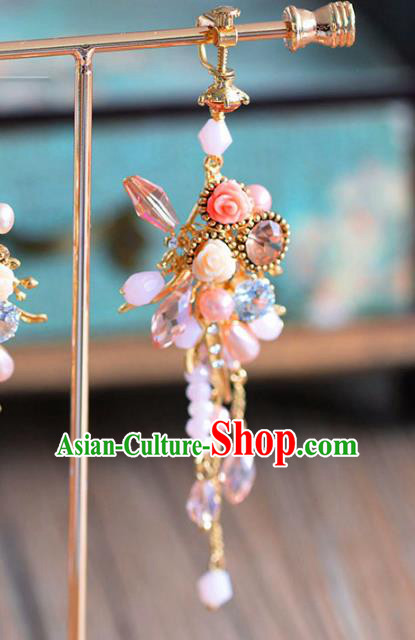 Top Grade Chinese Handmade Wedding Earrings Accessories Bride Pearls Eardrop for Women