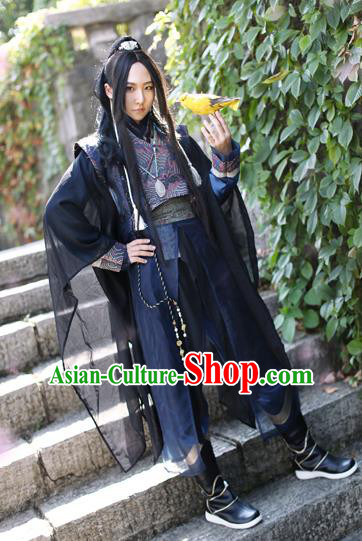 Chinese Ancient Knight-Errant Costume Tang Dynasty Young Swordsman Clothing for Men