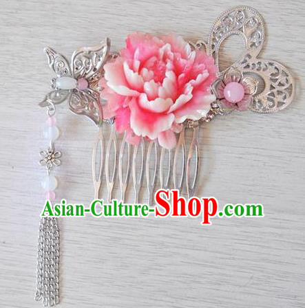 Ancient Chinese Handmade Hair Accessories Classical Flowers Hair Comb Hairpins for Women